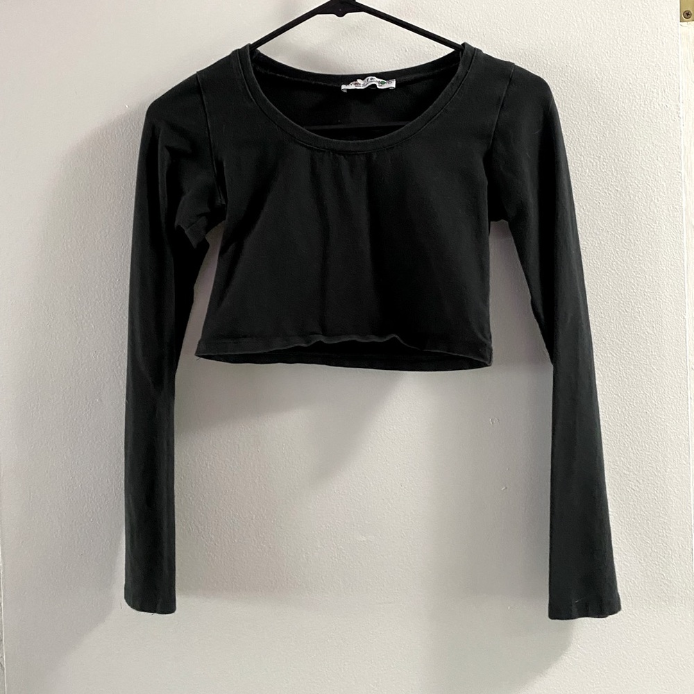 Long sleeve women’s cotton crop top